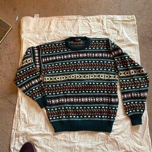Men's Green Patterned Sweater